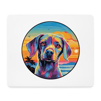 Hund Buntes Aquarell Cartoon Kawaii Tier - Mousepad (Querformat) - Weiß - Vorne