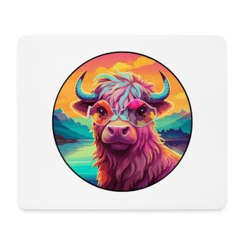 Yak Aquarelle Colorée Dessin Animé Kawaii Animal - Tapis de souris (format paysage) - blanc - Devant