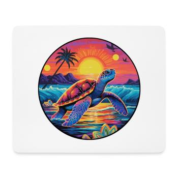 Turtle Colorful Watercolor Cartoon Kawaii Animal - Mouse Pad (horizontal) - white - Front