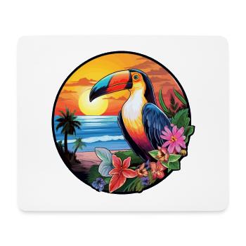 Toucan Colorful Watercolor Cartoon Kawaii Animal - Mouse Pad (horizontal) - white - Front