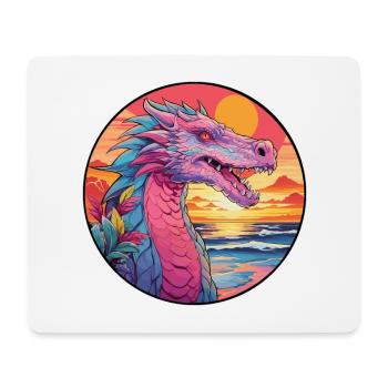 Drache Buntes Aquarell Cartoon Kawaii Tier - Mousepad (Querformat) - Weiß - Vorne