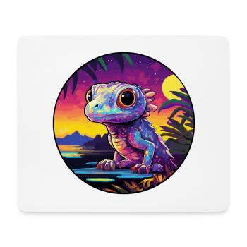Salamandre Coloré Aquarelle Dessin Animé Kawaii Animal de compagnie - Tapis de souris (format paysage) - blanc - Devant