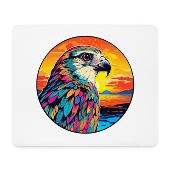 Falcon Colorful Watercolor Cartoon Kawaii Animal - Mouse Pad (horizontal) - white - Front