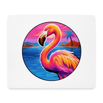 Flamingo Colorful Watercolor Cartoon Kawaii Animal - Mouse Pad (horizontal) - white - Front