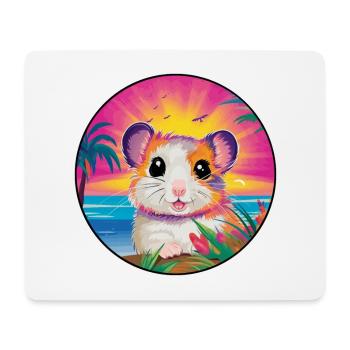 Hamster Buntes Aquarell Cartoon Kawaii Tier - Mousepad (Querformat) - Weiß - Vorne