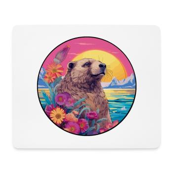 Und täglich grüßt das Murmeltier bunte Aquarell-Karikatur Kawaii Haustier - Mousepad (Querformat) - Weiß - Vorne