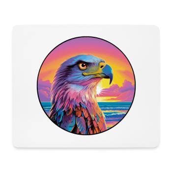 Hawk Colorful Watercolor Cartoon Kawaii Animal - Mouse Pad (horizontal) - white - Front