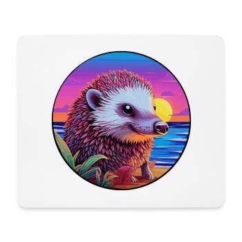 Igel Buntes Aquarell Cartoon Kawaii Tier - Mousepad (Querformat) - Weiß - Vorne
