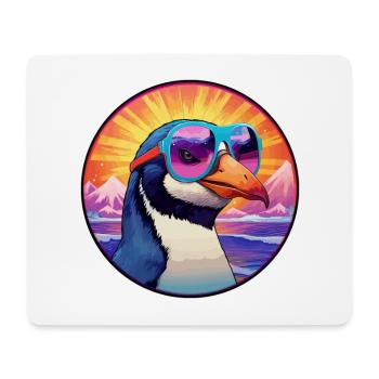 Penguin Colorful Watercolor Cartoon Kawaii Animal - Mouse Pad (horizontal) - white - Front