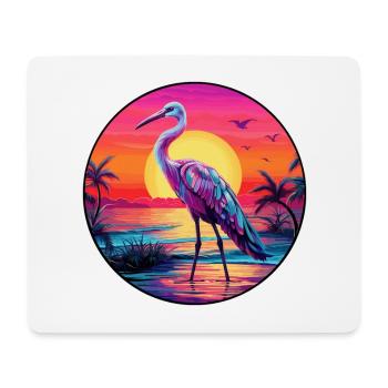 Ibis Colorful Watercolor Cartoon Kawaii Animal - Mouse Pad (horizontal) - white - Front