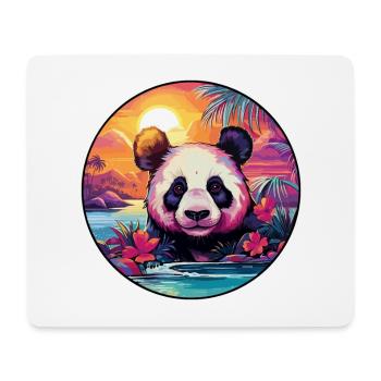 Panda Colorful Watercolor Cartoon Kawaii Animal - Mouse Pad (horizontal) - white - Front