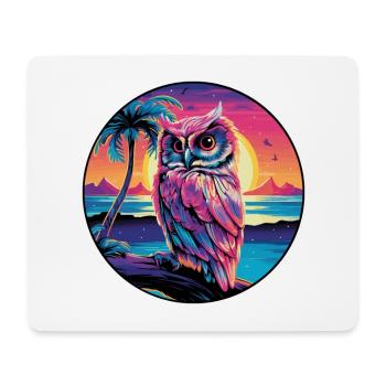 Owl Colorful Watercolor Cartoon Kawaii Animal - Mouse Pad (horizontal) - white - Front