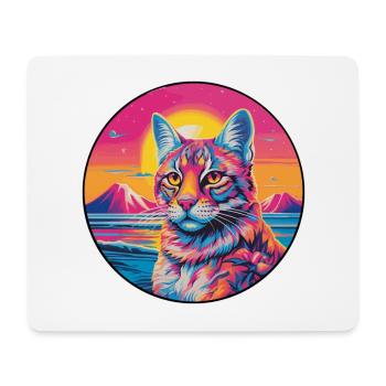Lynx Aquarelle colorée Cartoon Kawaii Animal - Tapis de souris (format paysage) - blanc - Devant