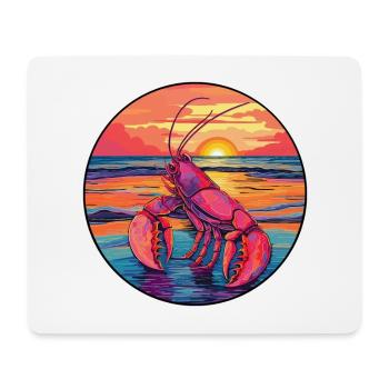 homard coloré aquarelle dessin animé Kawaii Animal - Tapis de souris (format paysage) - blanc - Devant