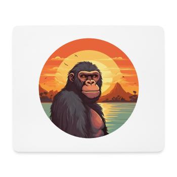 Affe buntes Aquarell Cartoon Kawaii Tier - Mousepad (Querformat) - Weiß - Vorne