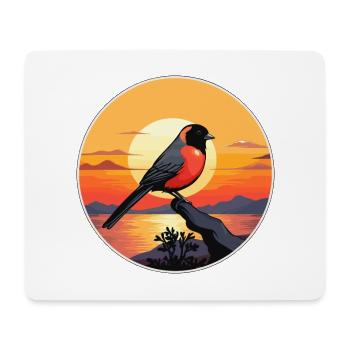 Gimpel Bunte Aquarell-Karikatur Kawaii Haustier - Mousepad (Querformat) - Weiß - Vorne