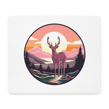 Deer Colorful Watercolor Cartoon Kawaii Animal - Mouse Pad (horizontal) - white - Front