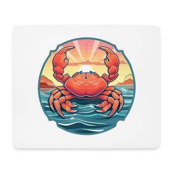 Crab Colorful Watercolor Cartoon Kawaii Animal - Mouse Pad (horizontal) - white - Front