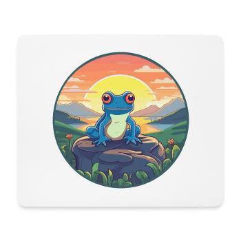 Frosch buntes Aquarell Cartoon Kawaii Tier - Mousepad (Querformat) - Weiß - Vorne