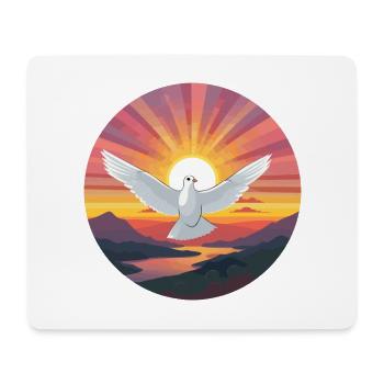 Taube buntes Aquarell Cartoon Kawaii Tier - Mousepad (Querformat) - Weiß - Vorne
