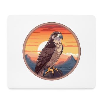 Hawk Colorful Watercolor Cartoon Kawaii Animal - Mouse Pad (horizontal) - white - Front