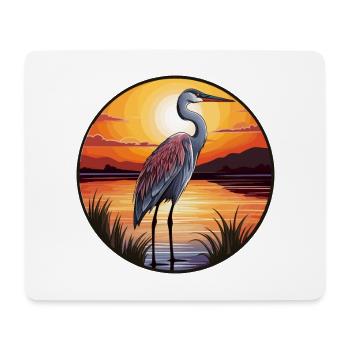 Heron Buntes Aquarell Cartoon Kawaii Tier - Mousepad (Querformat) - Weiß - Vorne