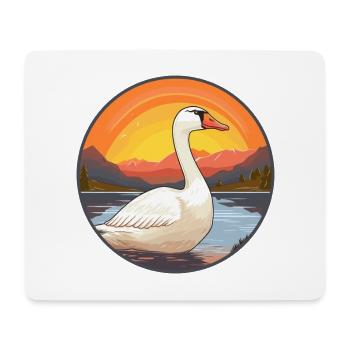 Gans buntes Aquarell Cartoon Kawaii Tier - Mousepad (Querformat) - Weiß - Vorne