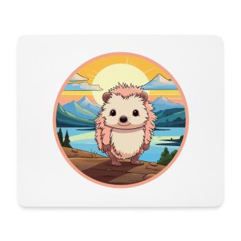 Igel Buntes Aquarell Cartoon Kawaii Tier - Mousepad (Querformat) - Weiß - Vorne