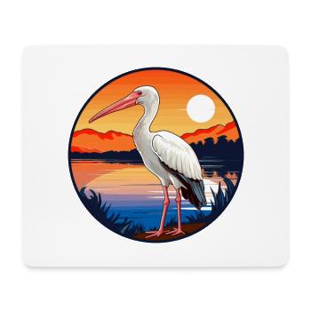 Ibis Colorful Watercolor Cartoon Kawaii Animal - Mouse Pad (horizontal) - white - Front