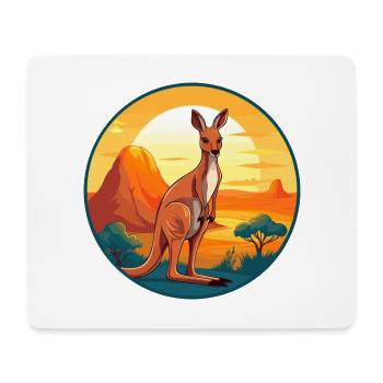 Kangourou Aquarelle Colorée Dessin Animé Kawaii Animal - Tapis de souris (format paysage) - blanc - Devant
