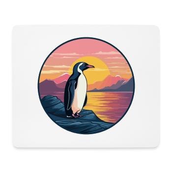 Penguin Colorful Watercolor Cartoon Kawaii Animal - Mouse Pad (horizontal) - white - Front