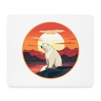 Ours polaire aquarelle colorée dessin animé kawaii animal de compagnie - Tapis de souris (format paysage) - blanc - Devant