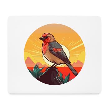 Finch Buntes Aquarell Cartoon Kawaii Tier - Mousepad (Querformat) - Weiß - Vorne