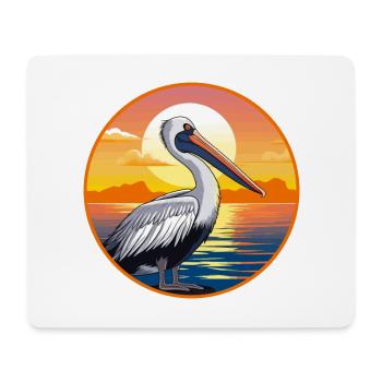 Pelikan Buntes Aquarell Cartoon Kawaii Tier - Mousepad (Querformat) - Weiß - Vorne