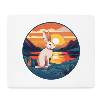 Kaninchen buntes Aquarell Cartoon Kawaii Tier - Mousepad (Querformat) - Weiß - Vorne