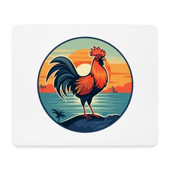 Hahn Buntes Aquarell Cartoon Kawaii Tier - Mousepad (Querformat) - Weiß - Vorne