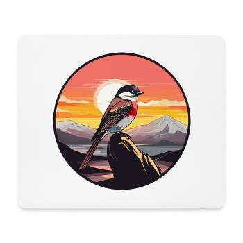 Sparrow Colorful Watercolor Cartoon Kawaii Animal - Mouse Pad (horizontal) - white - Front