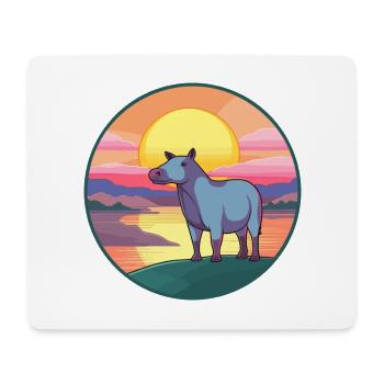 Tapir Colorful Watercolor Cartoon Kawaii Animal - Mouse Pad (horizontal) - white - Front