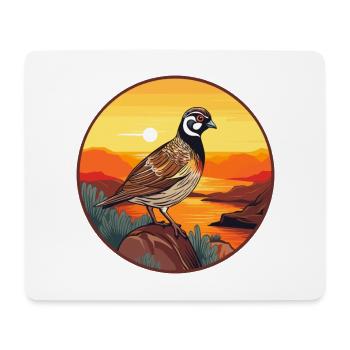 Quail Colorful Watercolor Cartoon Kawaii Animal - Mouse Pad (horizontal) - white - Front