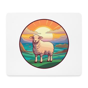 Schaf Buntes Aquarell Cartoon Kawaii Tier - Mousepad (Querformat) - Weiß - Vorne