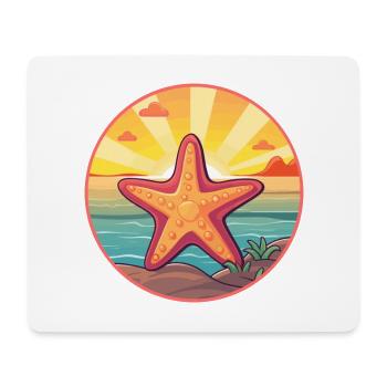 Seestern Buntes Aquarell Cartoon Kawaii Tier - Mousepad (Querformat) - Weiß - Vorne