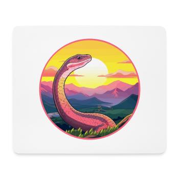 Snake Colorful Watercolor Cartoon Kawaii Animal - Mouse Pad (horizontal) - white - Front