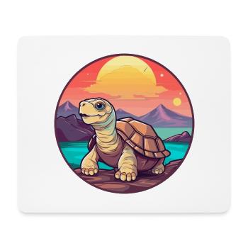 Schildkröte buntes Aquarell Cartoon Kawaii Tier - Mousepad (Querformat) - Weiß - Vorne