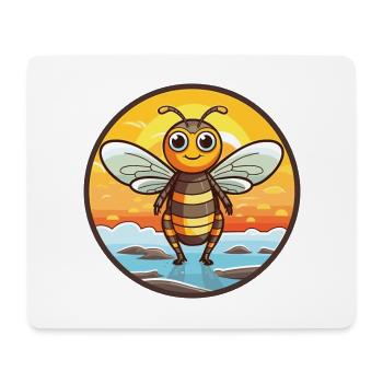 Bee Watercolor Cartoon Kawaii Clipart Animal - Mouse Pad (horizontal) - white - Front