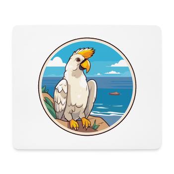 Cockatoo Watercolor Cartoon Kawaii Clipart Animal - Mouse Pad (horizontal) - white - Front