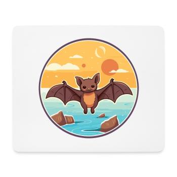 Fledermaus Aquarell Cartoon Kawaii Clipart Tier - Mousepad (Querformat) - Weiß - Vorne