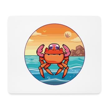 Krabbe Aquarell Karikatur Kawaii Clipart Tier - Mousepad (Querformat) - Weiß - Vorne