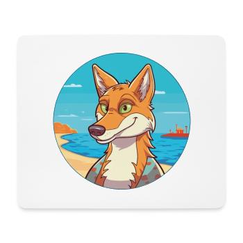 Coyote aquarelle dessin animé Kawaii Clipart Animal - Tapis de souris (format paysage) - blanc - Devant