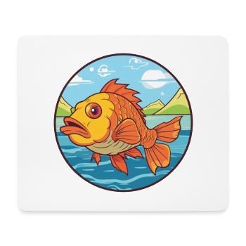 Fish Watercolor Cartoon Kawaii Clipart Animal - Mouse Pad (horizontal) - white - Front