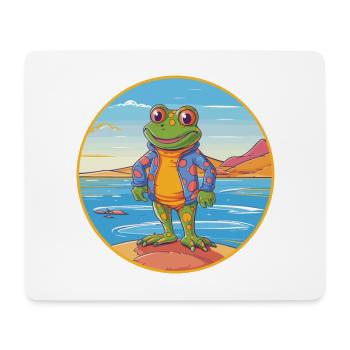 Frosch Aquarell Cartoon Kawaii Clipart Tier - Mousepad (Querformat) - Weiß - Vorne